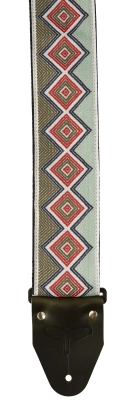 Green & Red 2.75\'\' Wide Retro Jacquard Strap