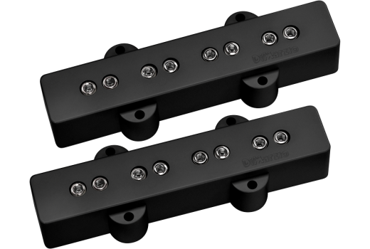 Bass Model J Pickup Set - Black with Nickel Poles