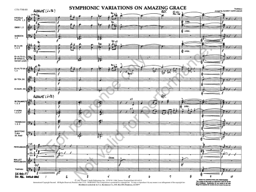 Symphonic Variations on Amazing Grace - Smith - Concert Band - Gr. 3.5