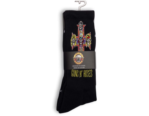 Perris Socks - Guns N Roses Appetite For Destruction Crew Socks, Large (One Pair) - Black