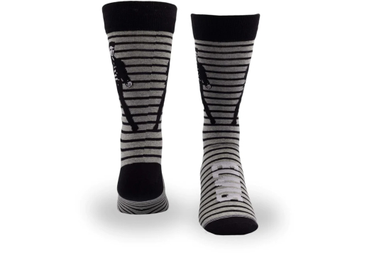 Elvis Jailhouse Rock Crew Socks, Large (One Pair) - Grey