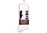 Perris Socks - AC\/DC Lightning Strikes Crew Socks, Large (One Pair) - White