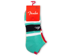 Fender - Retro Strip Liner Socks, Large (3 Pairs) - Seafoam Green / Butterscotch Blonde / Fender Red