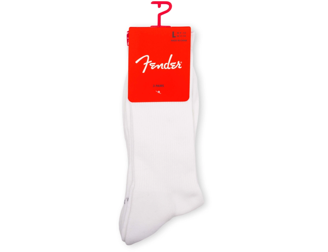 The Icon Back Tab Crew Socks, Large (3 Pairs) - White