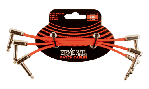 Ernie Ball - 6 Flat Ribbon Cable, 3 Pack - Red
