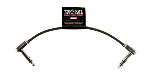 6\'\' TRS Flat Ribbon Patch Cable Single - Black