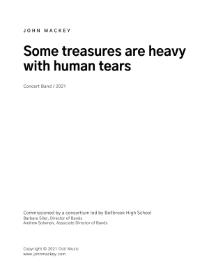 Osti Music - Some treasures are heavy with human tears - Mackey - Concert Band - Gr. 3