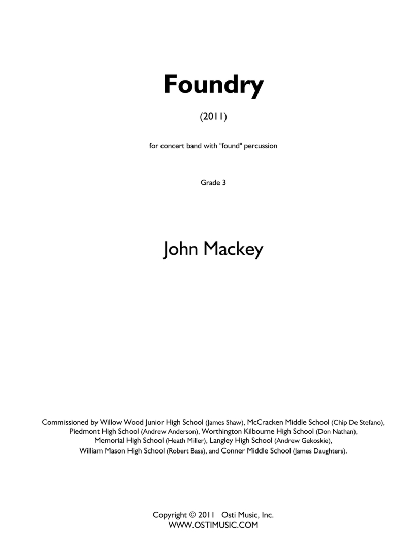 Foundry - Mackey - Concert Band - Gr. 3