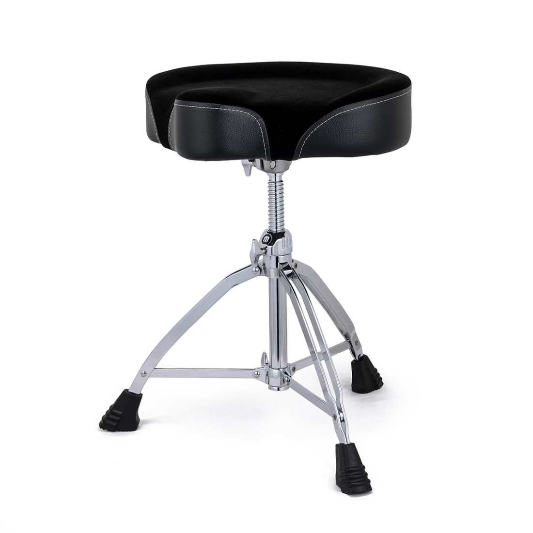 Saddle Top Double Braced Drum Throne with Black Cloth Top