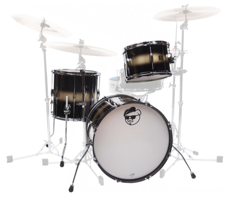 Pork Pie Percussion - Hip Pig Eastern Mahogany 3-Piece Shell Pack (24,13,16) - Black/Gold Duco
