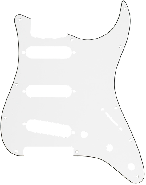 11-Hole Modern-Style Stratocaster S/S/S Pickguard, 3-Ply - Parchment/Black/Parchment