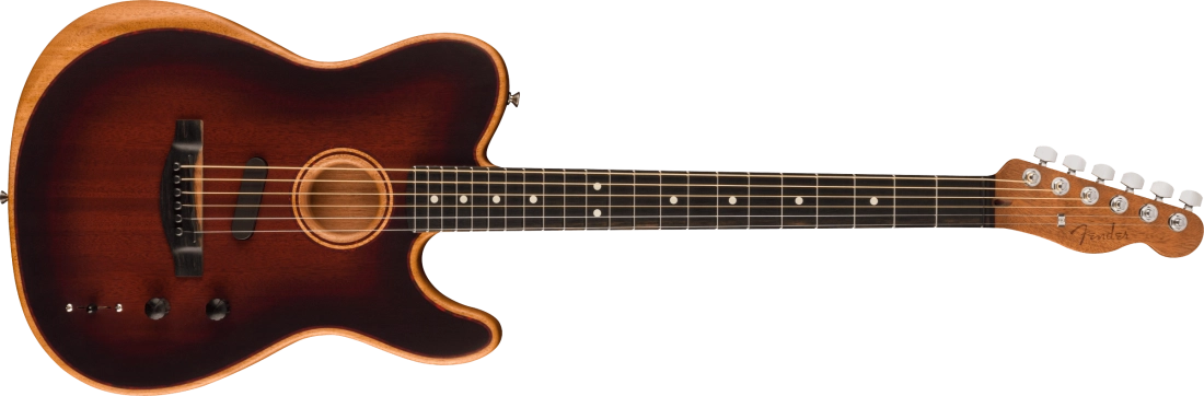 American Acoustasonic Telecaster, All-Mahogany, Ebony Fingerboard with Gigbag - Bourbon Burst