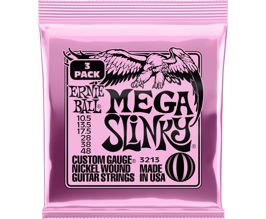3-Pack Mega Slinky Electric Strings 10.5-48