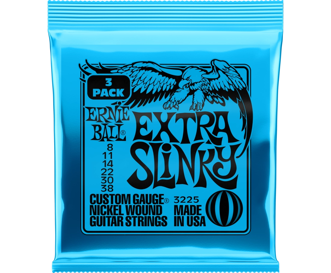 3-Pack Extra Slinky Electric Strings 8-38