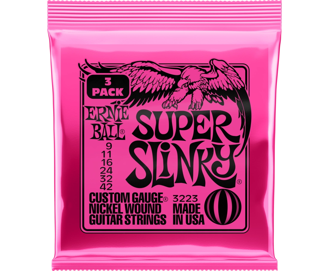 3-Pack Super Slinky Electric Strings 9-42