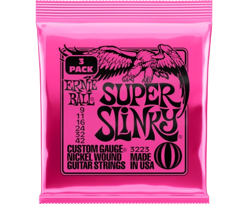 Ernie Ball - 3-Pack Super Slinky Electric Strings 9-42