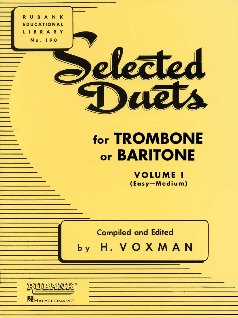 Selected Duets for Trombone or Baritone, Volume 1 (Easy to Medium) - Voxman - Trombone Duet - Book