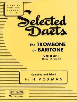 Rubank Publications - Selected Duets for Trombone or Baritone, Volume 1 (Easy to Medium) - Voxman - Trombone Duet - Book