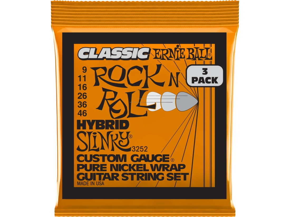 3-Pack Hybrid Slinky Rock N Roll Electric Strings 9-46