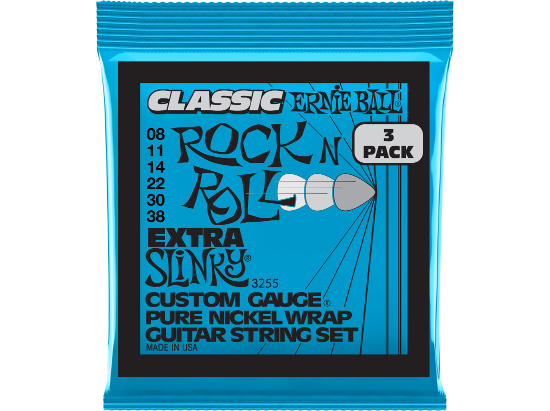 3-Pack Extra Slinky Rock N Roll Electric Strings 8-38