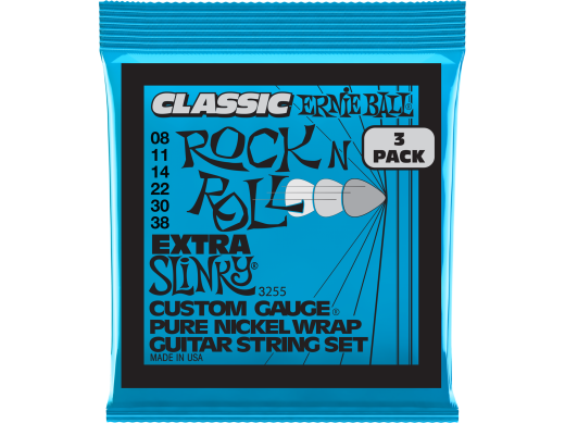Ernie Ball - 3-Pack Extra Slinky Rock N Roll Electric Strings 8-38