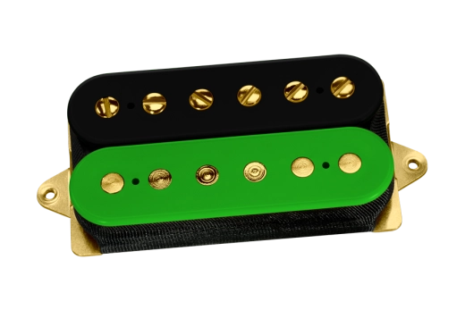 DiMarzio - The Tone Zone F-Spaced Humbucker Pickup - Black/Green with Gold Pole Pieces