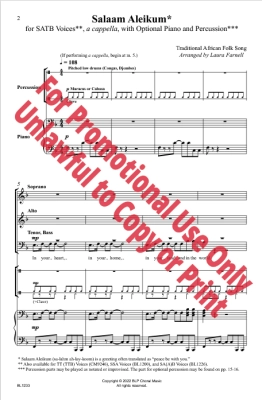 Salaam Aleikum - African Folksong/Farnell - SATB