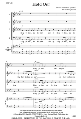 Hold On - Spiritual/Jackson - SATB