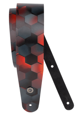 Planet Waves - Printed Leather Guitar Strap - Red Hex