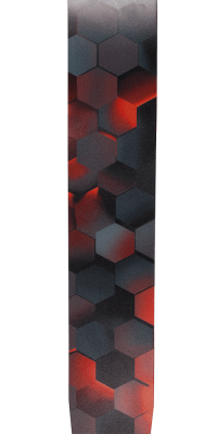 Printed Leather Guitar Strap - Red Hex