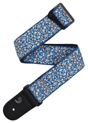 Eco-Comfort Persian Woven Guitar Strap - Blue