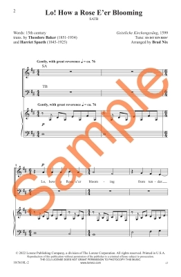 Lo! How a Rose E\'er Blooming - Nix - SATB