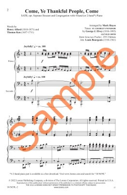 Come, Ye Thankful People, Come - Hayes - SATB