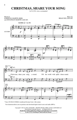 Christmas, Share Your Song - Martin/Nix - SATB