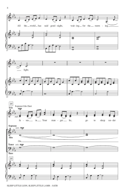 Sleep Little Lion, Sleep Little Lamb - Sorenson - SATB/Trio