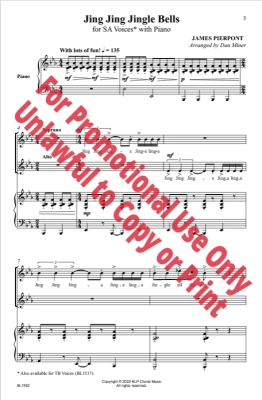 Jing Jing Jingle Bells - Pierpont/Miner - SA