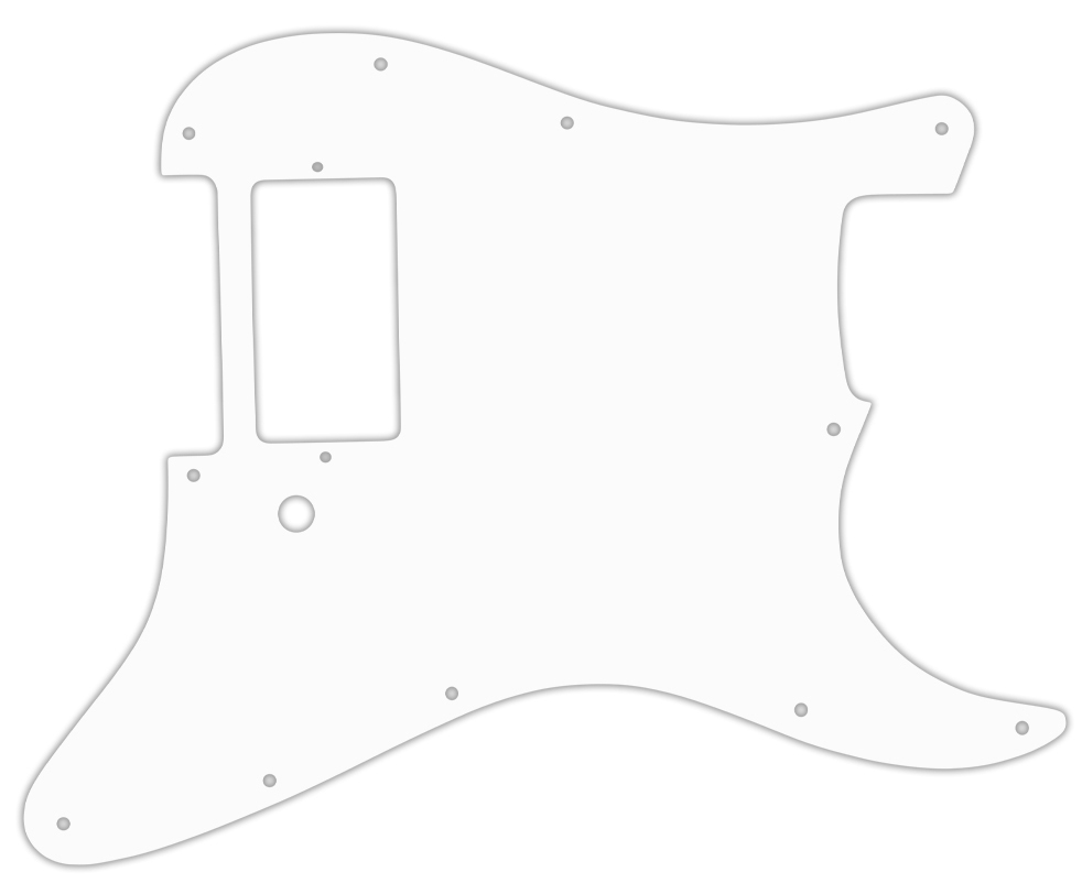 Custom Pickguard for Single Humbucker Fender Stratocaster - White