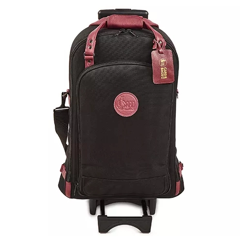 Designer Trumpet and Flugelhorn Wheelie Gig Bag - Black with Burgundy Trim