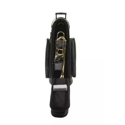 Bass Trombone Leather Wheelie Case - Black