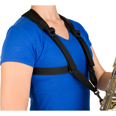 Deluxe Padded Saxophone Harness with Metal Snap - Large