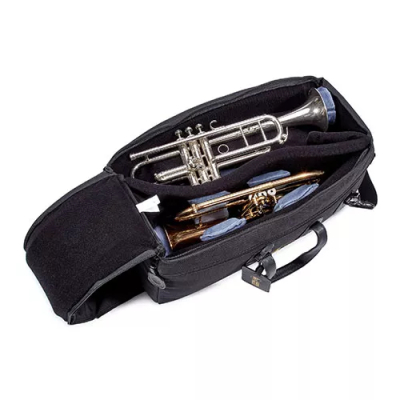 Double Trumpet and  Flugelhorn Synthetic Gig Bag - Black