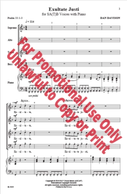 Exultate Justi - Davison - SATB