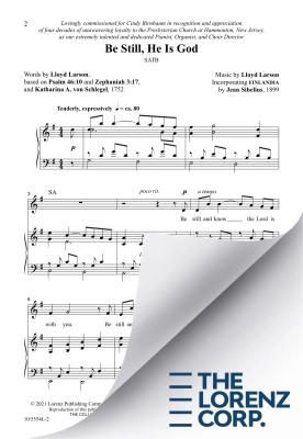 Be Still, He Is God - Larson - SATB