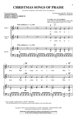 Christmas Songs of Praise - Martin - Unison/2pt Treble