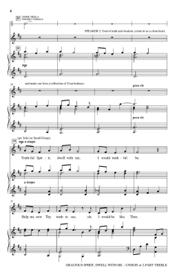 Gracious Spirit, Dwell With Me - Reeves - Unison/2pt Treble