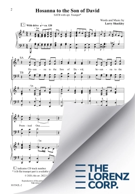 Hosanna to the Son of David - Shackley - SATB