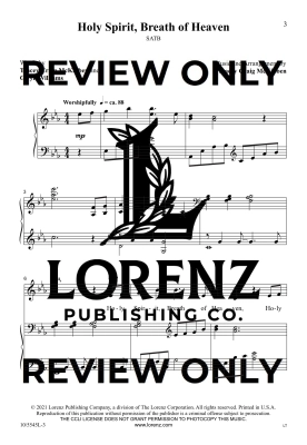 Holy Spirit, Breath of Heaven - Williams/McKibben - SATB