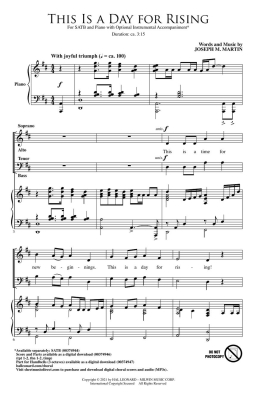 This Is a Day for Rising - Martin - SATB