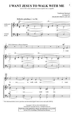 I Want Jesus to Walk with Me - Spiritual/Price - SATB