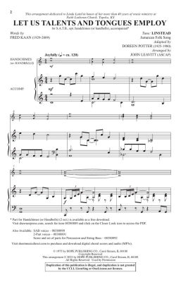 Let Us Talents and Tongues Employ - Kaan/Potter/Leavitt - SATB